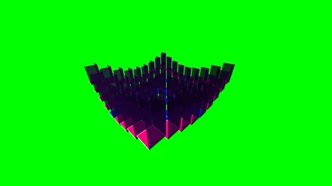 Abstract three dimensional blue square grid isolated on a solid green backg.. Stock Footage 340903498