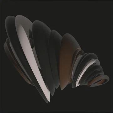 Abstract three-dimensional elements on a black background for design.3d. Stock Illustration