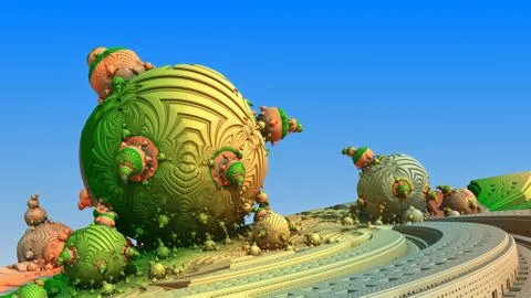 Abstract three-dimensional fractal Stock Illustration