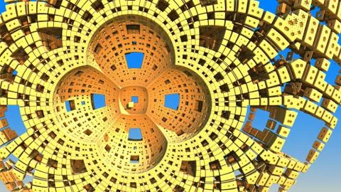 Abstract three-dimensional fractal Stock Illustration