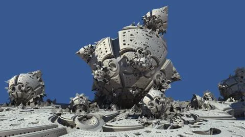Abstract three-dimensional fractal Stock Illustration