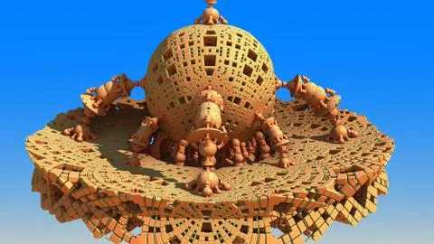 Abstract three-dimensional fractal Stockillustratie