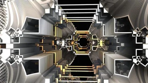 Abstract three-dimensional fractal Stock Illustration