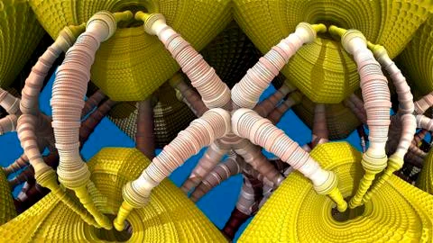Abstract three-dimensional fractal Stock Illustration