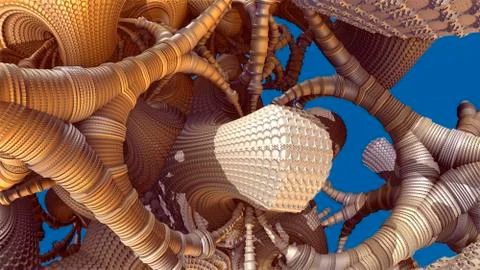 Abstract three-dimensional fractal Stock Illustration