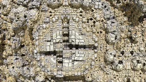 Abstract three-dimensional fractal like a strange geometric pattern Illustrazione stock