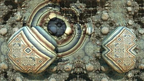 Abstract three-dimensional fractal like a strange stone pattern Stockillustratie