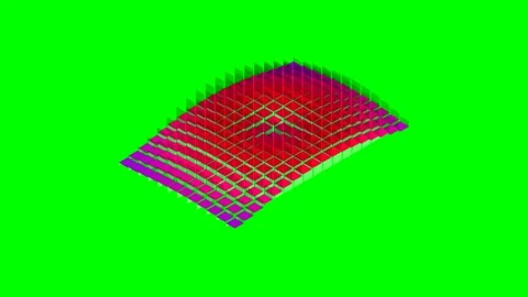 Abstract three dimensional grid surface with red and purple color gradient Stock Footage 340900362