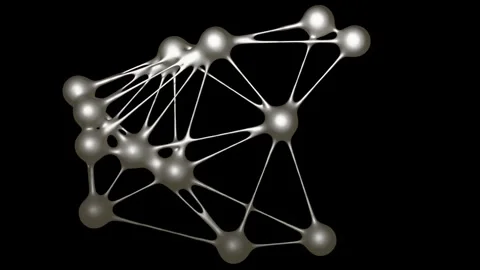 An abstract three-dimensional network dynamically transforms Video stock 331888092