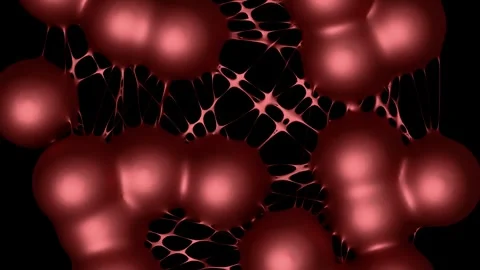 An abstract three-dimensional network dynamically transforms Stockbeeldmateriaal 331888107