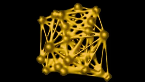 An abstract three-dimensional network dynamically transforms Stock-Footage 331888118
