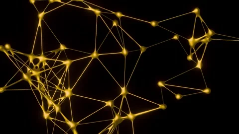 An abstract three-dimensional network dynamically transforms Stock Footage 331888148