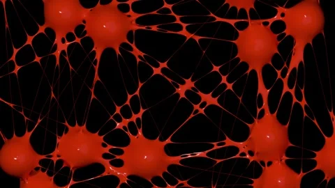 An abstract three-dimensional network dynamically transforms Stockbeeldmateriaal 331888176