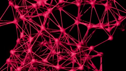 An abstract three-dimensional network dynamically transforms Stock Footage 331888199