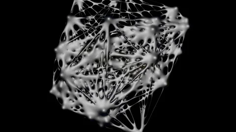 An abstract three-dimensional network dynamically transforms Stock Footage 331888206