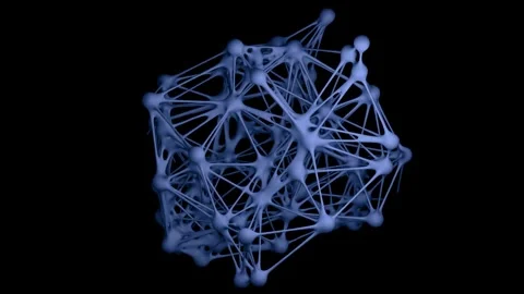 An abstract three-dimensional network dynamically transforms 스톡 동영상 331888208