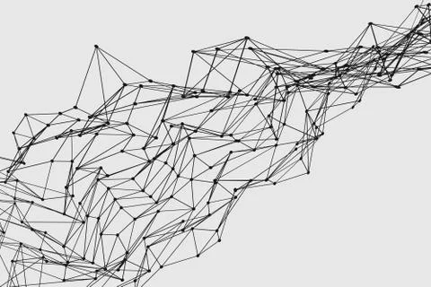 Abstract three dimensional polygon wireframe network structure Stock Illustration