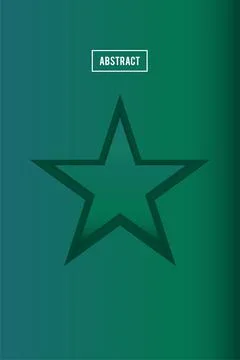 Abstract three-dimensional star on a green background, in the style of Stock Illustration