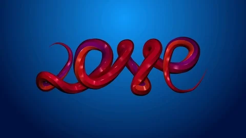 Abstract three-dimensional word love on a blue background Stock Footage 120505320
