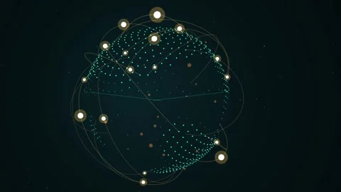 Abstract threedimensional digital globe composed of glowing dots and interc.. Stock Footage 345603667