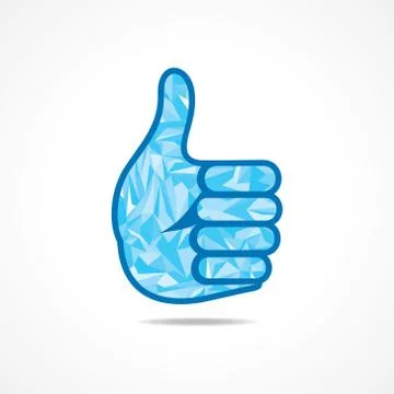 Abstract thumbs -up or like symbol with triangles-vector illustration Stock Illustration
