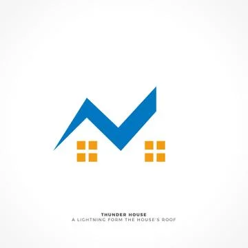 Abstract Thunder form the house rooftop Stock Illustration