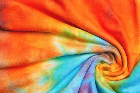 Abstract tie dye multicolor fabric cloth Boho pattern texture Stock Illustration