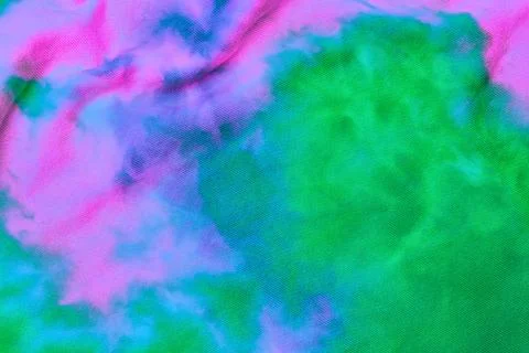 Abstract tie dye multicolor fabric cloth purple pattern texture Stock Photos