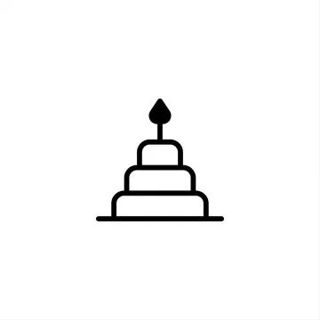 Abstract tiered structure with simple geometric forms and a flame represent.. Stock Illustration