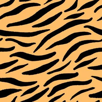 Abstract Tiger skin. Seamless pattern with wild animal skin. Stock Illustration