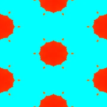 Abstract tileable orange turquoise pattern Stock Illustration