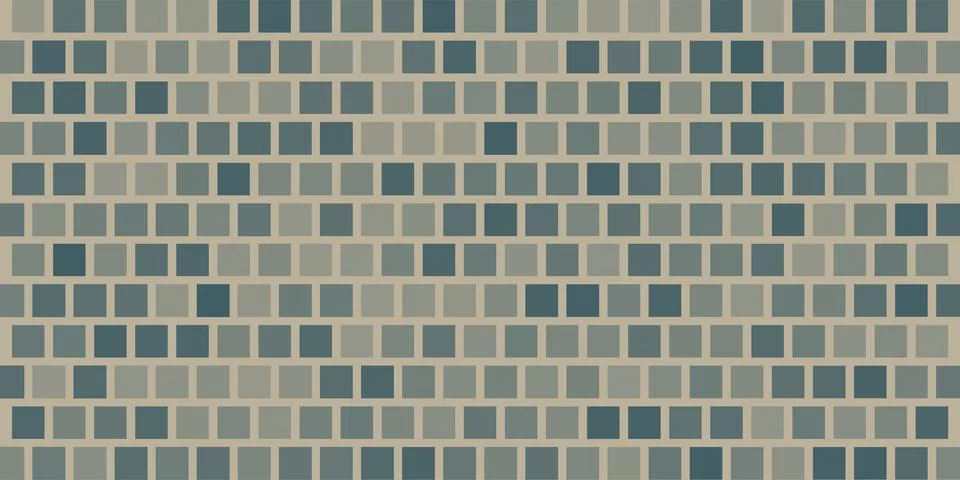 Abstract Tiled 3D Pattern, Squares with Changing Shades of Blue and Brown C.. イラスト素材