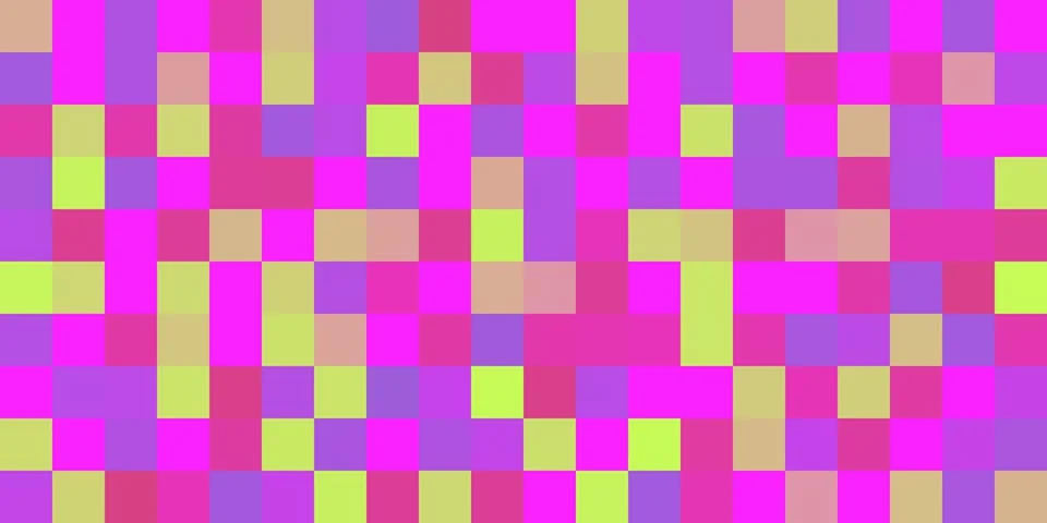 Abstract tiled surface pattern featuring random squares in vibrant shades o.. Illustrazione stock