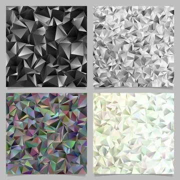 Abstract tiled triangle pattern background set - vector mosaic designs Stock Illustration