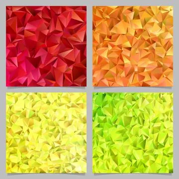 Abstract tiled triangle pattern background set - vector mosaic design Stock Illustration