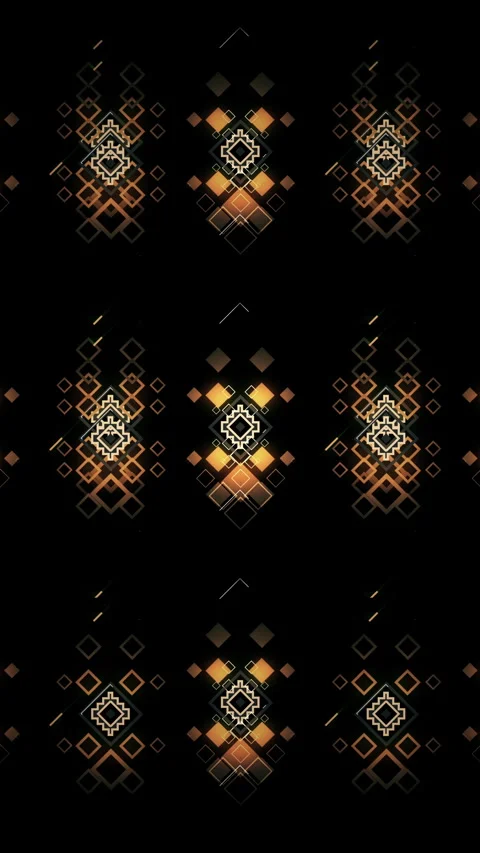 Abstract Tiled Tribal Pattern Wallpaper Background Loop Stock Footage 256935962