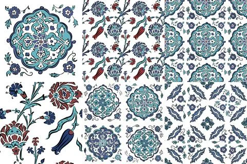 Abstract tiled turkish pattern for your design Illustrazione stock