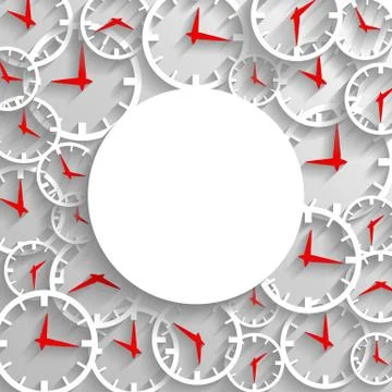 Abstract time mockup poster background, 3D analog clock with frame for text Stock-Illustration