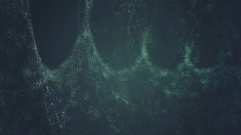 Abstract tiny green particles layers waving Stock Footage 257355017