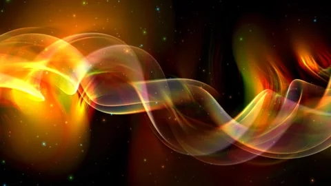 Abstract tiny particles with fractal waving motion background Video stock 262758380