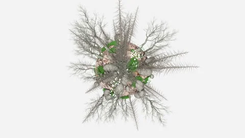 Abstract tiny planet rotates counterclockwise on a white background. Seamless Video stock 127692092