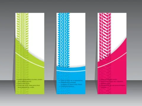 Abstract tire label set of 3 Stock Illustration