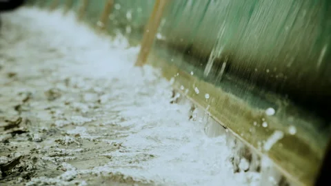 Abstract Tokyo Water Feature with Cascading Motion Stock Footage 340117482