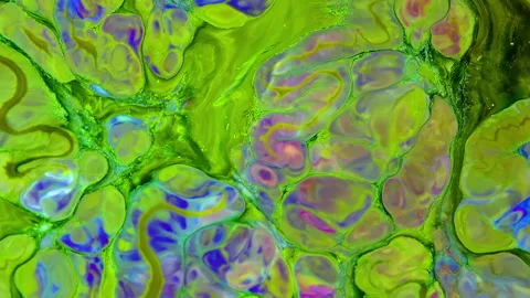 Abstract Tone Patterns Painted on Holographic Background 14 Stock Footage 317203406