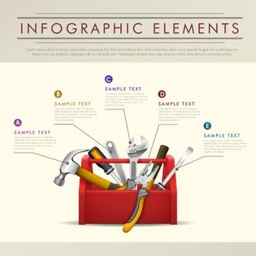 Abstract toolbox theme infographics Stock Illustration