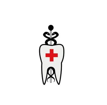 Abstract tooth isolated Stock Illustration