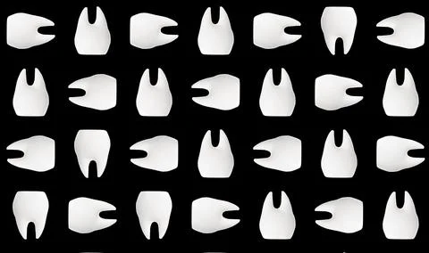 Abstract Tooth Pattern Background on Black Stock Illustration