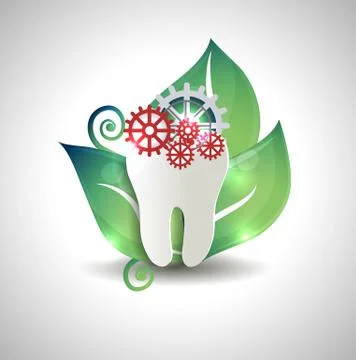 Abstract tooth treatment concept design Stock Illustration