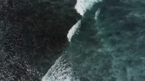 Abstract top down foamy ocean waves Stock Footage 154850769