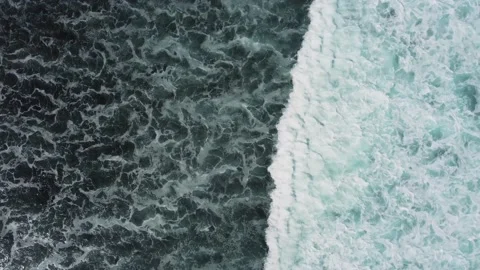 Abstract top down foamy ocean waves Stock Footage 155032685